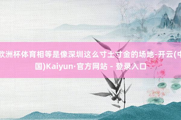 欧洲杯体育相等是像深圳这么寸土寸金的场地-开云(中国)Kai