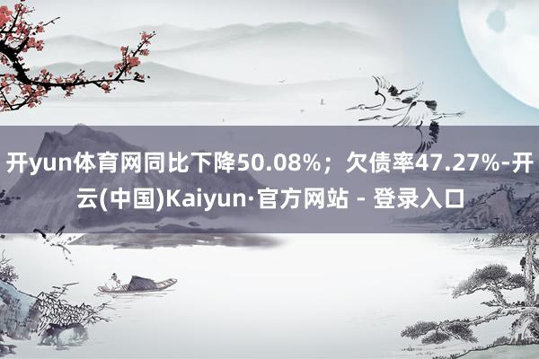 开yun体育网同比下降50.08%；欠债率47.27%-开云(中国)Kaiyun·官方网站 - 登录入口