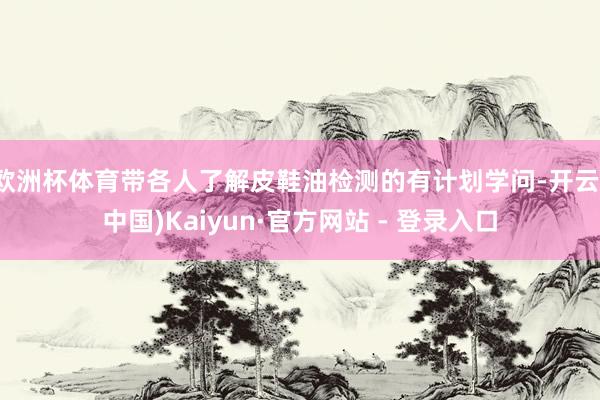 欧洲杯体育带各人了解皮鞋油检测的有计划学问-开云(中国)Ka