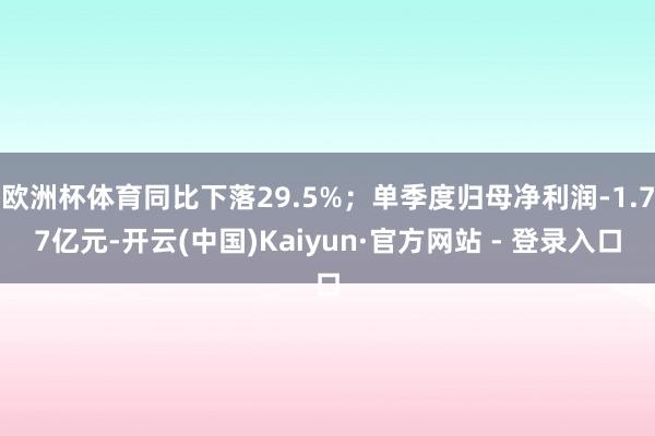 欧洲杯体育同比下落29.5%；单季度归母净利润-1.77亿元-开云(中国)Kaiyun·官方网站 - 登录入口