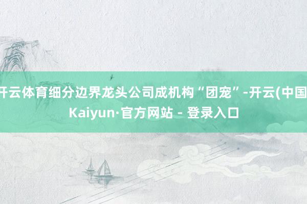 开云体育细分边界龙头公司成机构“团宠”-开云(中国)Kaiy